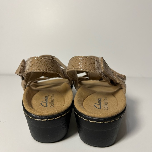 Clarks Merliah Sheryl Beige Leather Sandals Women’s Size 8 adjustable straps - Picture 6 of 10